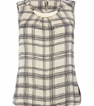 Bhs Stone Check Necklace Detail Top, stone 8616052730