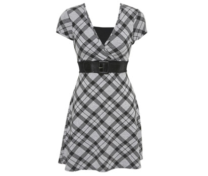 bhs Tartan belted jersey dress
