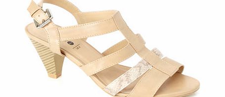 Bhs Taupe Fashion Wide Fit Strappy Stacked Heel