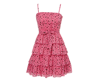 bhs Tiered spot dress