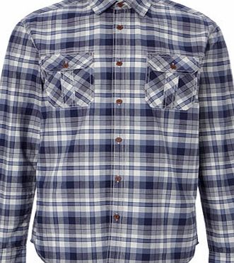 Bhs Trait Blue Oxford Checked Shirt, Blue BR51T09ENVY