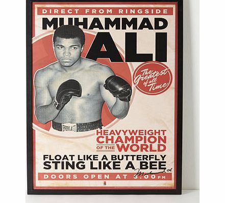 Vintage Muhammed Ali Framed Print 50x70cm, multi