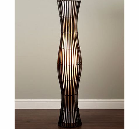 Waisted Wicker Floor Lamp, chocolate 9781014989