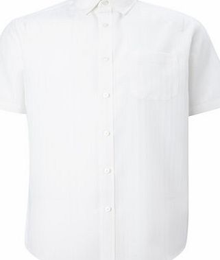 Bhs White Dobby Checked Soft Touch Shirt, White