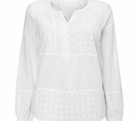 Bhs White Embroidered Blouse, white 3391700001