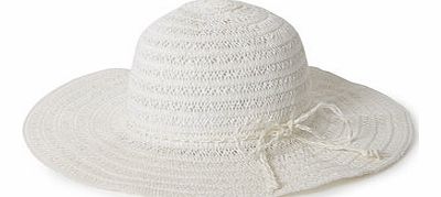 White Open Braid Floppy Hat, white 6605340306