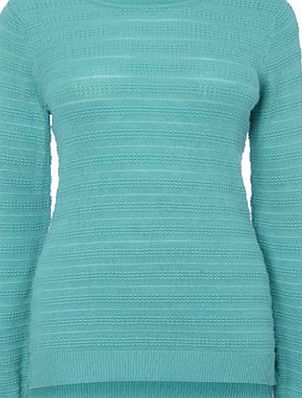 Bhs Womens Aqua Cotton Step Back Jumper, aqua