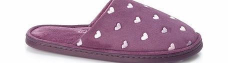 Bhs Womens Berry Heart Embroidered Comfort Mule