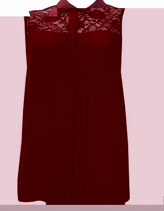 Bhs Womens Berry Lace Top Shirt, berry 12032150961