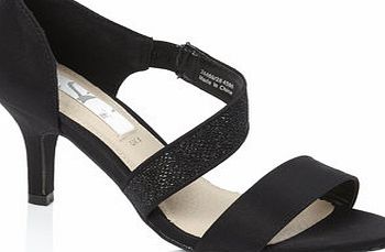 Bhs Womens Black 2 Part Asymetric Heeled Sandals,
