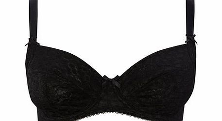 Bhs Womens Black Animal Jacquard Underwired Bra,