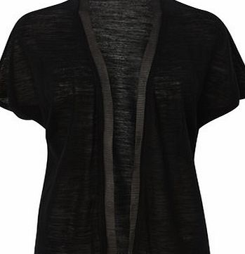 Bhs Womens Black Chiffon Trim Cardigan, black