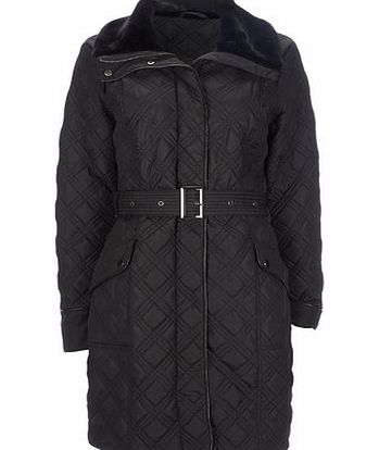 Bhs Womens Black Diamond Quilted Jacket, black