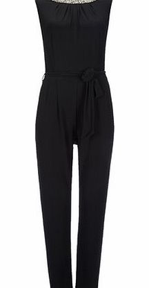 Bhs Womens Black Embellished Jumpsuit, black