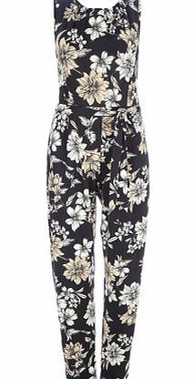 Bhs Womens Black Floral Jumpsuit, black 12025488513