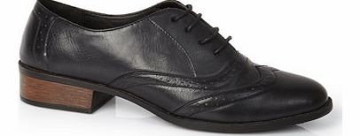 Bhs Womens Black Lace Up Brogue Shoes, black