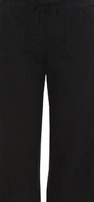 Bhs Womens Black Linen Blend Crop Trousers, black
