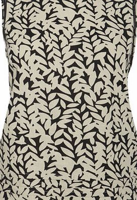 Bhs Womens Black Linen Leaf Shell Top, black 365968513