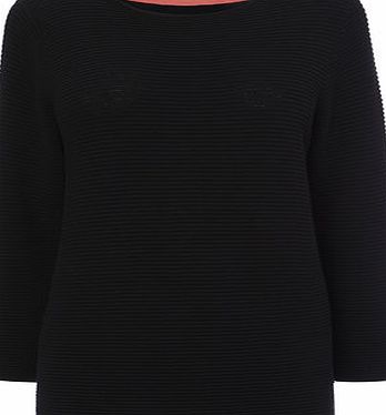 Bhs Womens Black Ottoman Rib Jumper, black 587540137