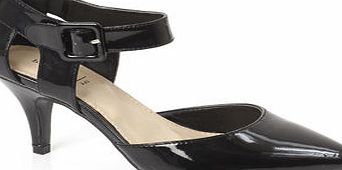 Bhs Womens Black patent Chop Out Counter Bar Shoes,