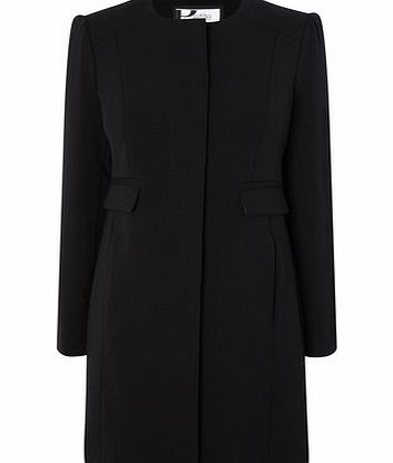 Bhs Womens Black Petite Collarless Coat, black