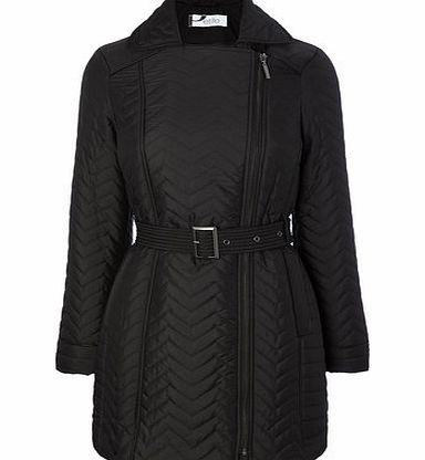 Womens Black Petite Quilted Coat, black 413138513