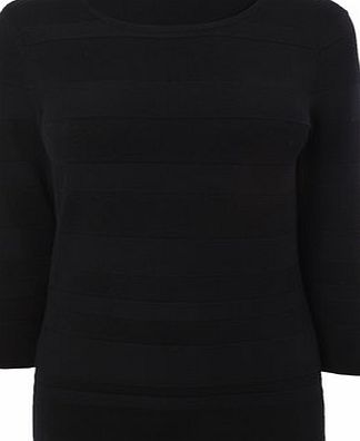 Bhs Womens Black Self Stripe Jumper, black 587330137