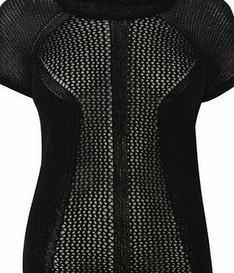 Bhs Womens Black Short Sleeve Corded Jumper, black