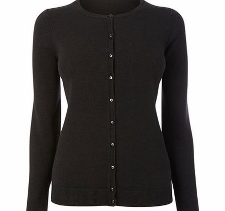 Bhs Womens Black Supersoft Crew Cardigan, black