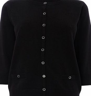 Bhs Womens Black Supersoft Crew Neck Cardigan, Black