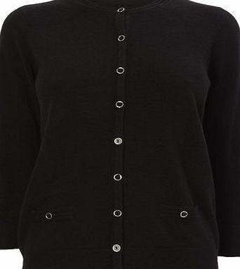 Bhs Womens Black Supersoft Round Neck Cardigan,