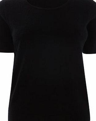 Bhs Womens Black Supersoft Short Sleeve Crew Jumper,