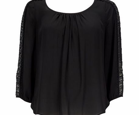 Bhs Womens Black Tiger Crochet Sleeve, black