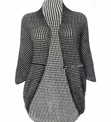 Bhs Womens Black/White Slouchy Shrug Wrap,