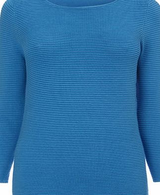 Bhs Womens Blue Ottoman Rib Jumper, blue 587541483