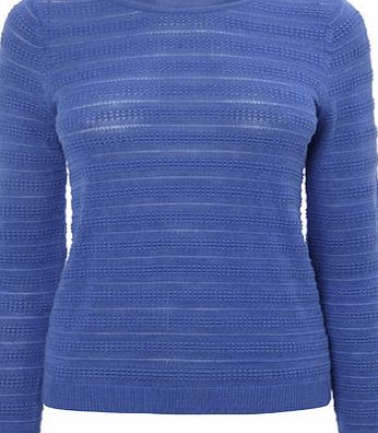 Bhs Womens Blue Petite Textured Stitch Jumper, blue