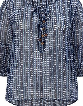 Bhs Womens Blue Printed Kaftan Top, blue 3390721483