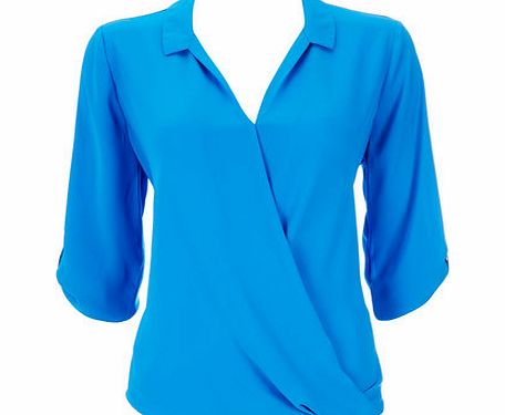 Bhs Womens Blue Soft Collar Wrap, blue 12028921483