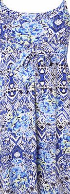 Bhs Womens Blue Tribal Print Flippy Dress, blue