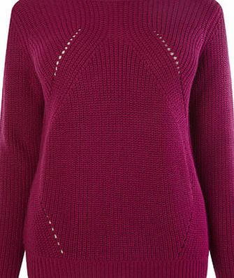 Bhs Womens Bright Pink Transfer Rib Jumper, bright