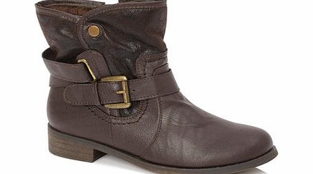 Bhs Womens Brown Softy Biker Ankle Boot, brown