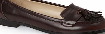 Bhs Womens Burgundy Penny Moccasin Shoes, burgundy