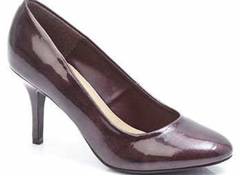 Womens Burgundy Round Toe Court Shoes, burgundy