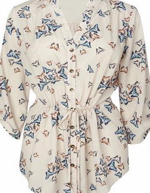 Bhs Womens Butterfly Longline Shirt, multi pink