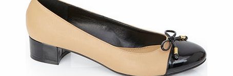 Bhs Womens Camel Bow Block Heel Court Shoes, camel