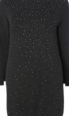 Bhs Womens Charcoal Stud Embellished Tunic, charcoal