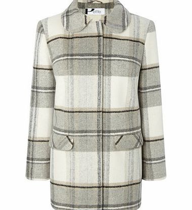 Bhs Womens Check Petite Natural Coat, natural