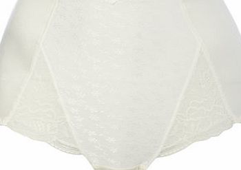 Bhs Womens Cream Jacquard and Lace Medium Control