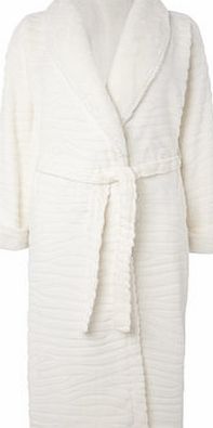 Bhs Womens Cream Ladies Fur Trim Robe, cream 732670005