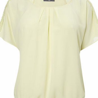 Bhs Womens Crochet Sleeve Top, yellow 8615772383